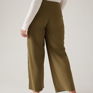 Athleta Women's Cosmic Wide Leg Pant Acacia Olive Size 12 Excellent